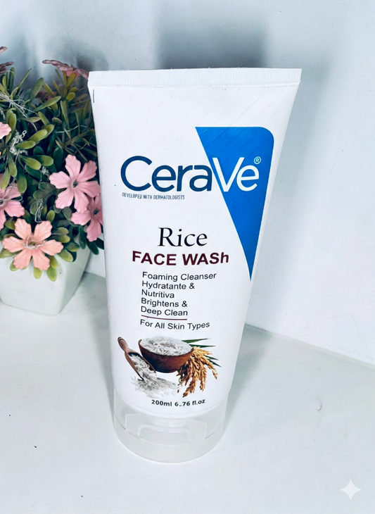 CeraVe Rice Face Wash – Brightening & Deep Cleaning Foaming Cleanser (200ml)